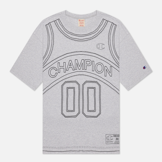 Мужская футболка Champion Reverse Weave Athletic Jersey Combed Number 17 Light Grey