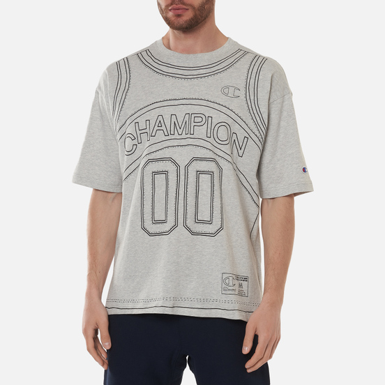 Мужская футболка Champion Reverse Weave Athletic Jersey Combed Number 17 Light Grey