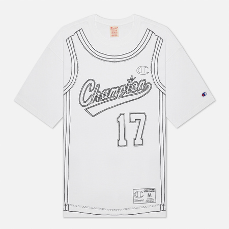 Мужская футболка Champion Reverse Weave Athletic Jersey Combed Number 17, цвет белый, размер XL