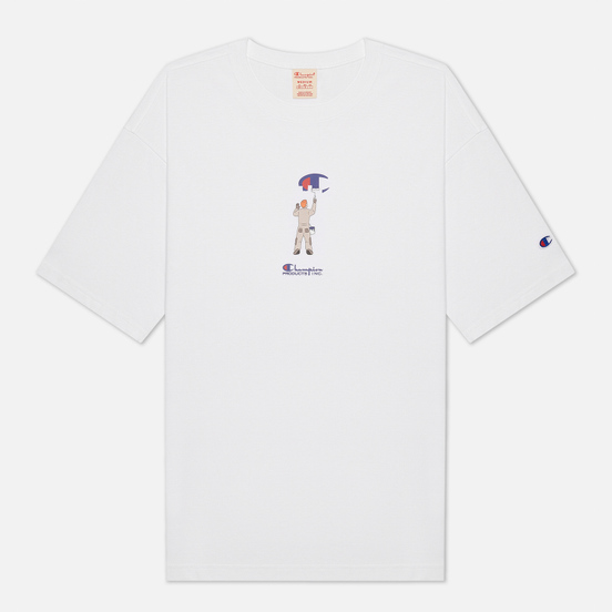 Мужская футболка Champion Reverse Weave Logo Graphic Motif Printed 6 White