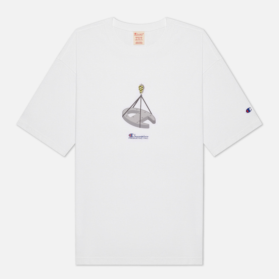 Мужская футболка Champion Reverse Weave Logo Graphic Motif Printed 7 White