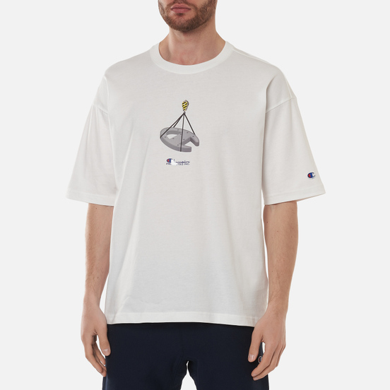 Мужская футболка Champion Reverse Weave Logo Graphic Motif Printed 7 White