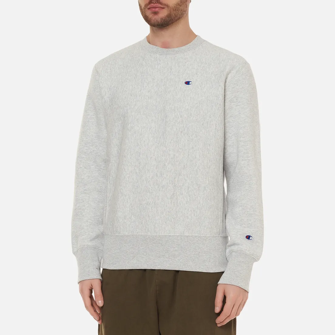 Champion Reverse Weave Мужская толстовка C Logo Crew Neck Custom Fit