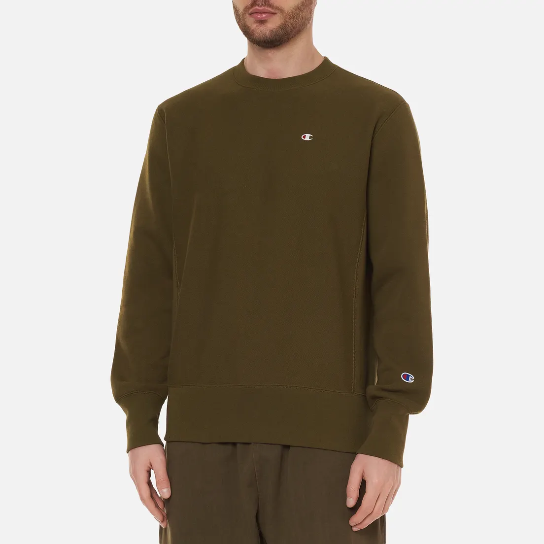 Champion Reverse Weave Мужская толстовка C Logo Crew Neck Custom Fit