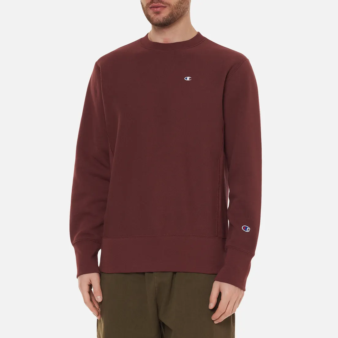 Champion Reverse Weave Мужская толстовка C Logo Crew Neck Custom Fit