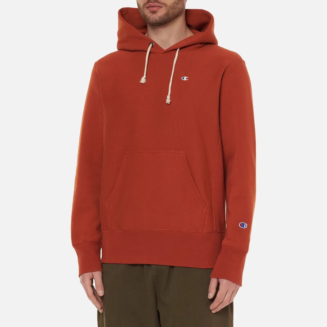 Champion Reverse Weave Мужская толстовка C Logo Hoodie Custom Fit