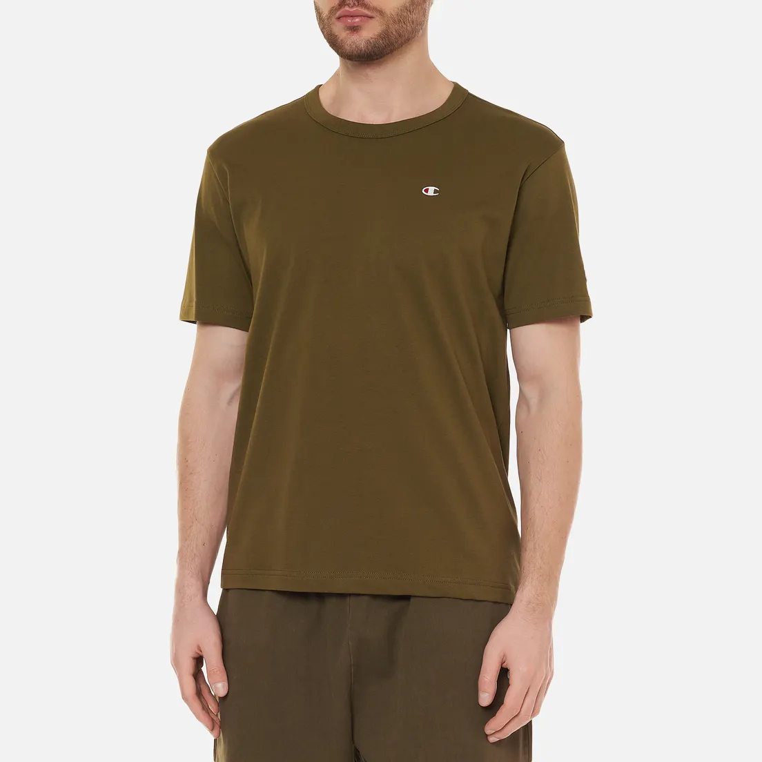 Champion Reverse Weave Мужская футболка Basic C Logo Crew Neck Comfort Fit