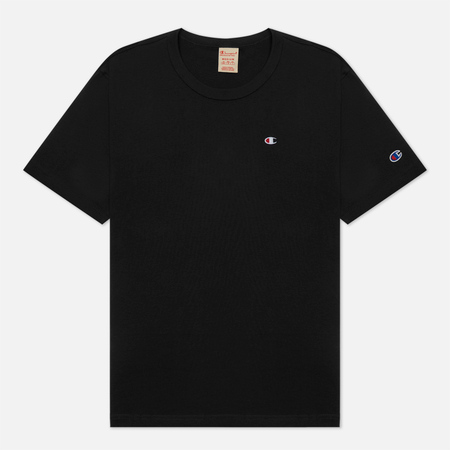 Мужская футболка Champion Reverse Weave Basic C Logo Crew Neck Comfort Fit, цвет чёрный, размер S
