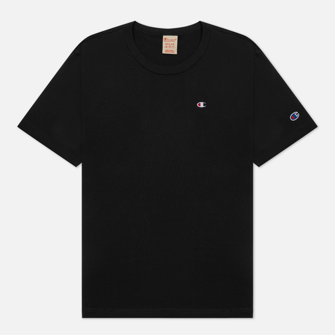 Мужская футболка Champion Reverse Weave, цвет чёрный, размер S 216545-KK001 Basic C Logo Crew Neck Comfort Fit - фото 1
