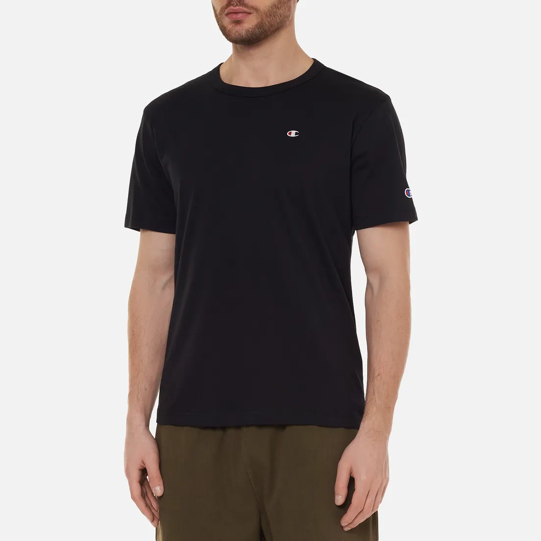 Champion Reverse Weave Мужская футболка Basic C Logo Crew Neck Comfort Fit