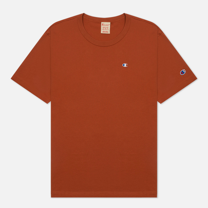 Мужская футболка Champion Reverse Weave, цвет оранжевый, размер XL 216545-MS053 Basic C Logo Crew Neck Comfort Fit - фото 1