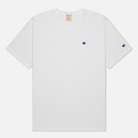 Мужская футболка Champion Reverse Weave Basic C Logo Crew Neck Comfort Fit, цвет белый, размер M