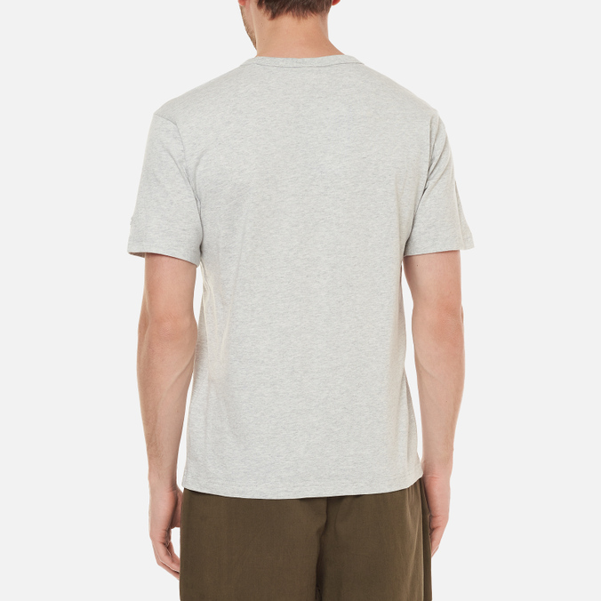 Мужская футболка Champion Reverse Weave, цвет серый, размер L 216546-EM004 Basic Crew Neck Comfort Fit - фото 4