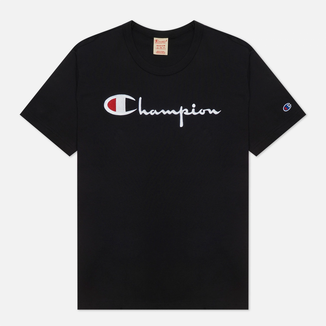 Champion Reverse Weave Мужская футболка Basic Big Script Logo Crew Neck Comfort Fit