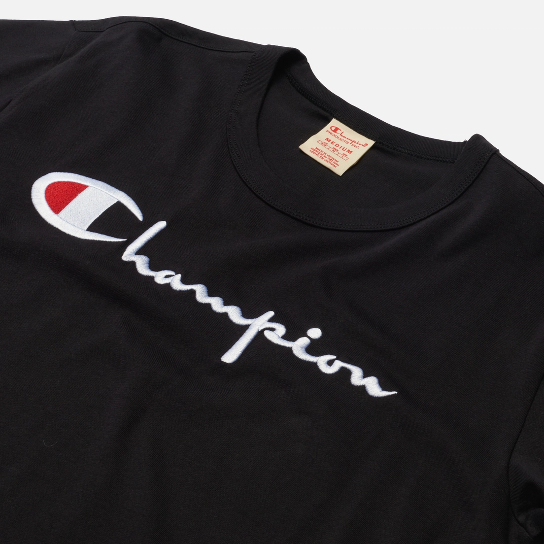 Champion Reverse Weave Мужская футболка Basic Big Script Logo Crew Neck Comfort Fit