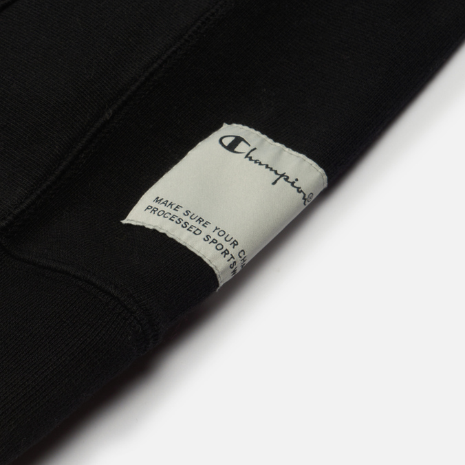 Мужская толстовка Champion Reverse Weave, цвет чёрный, размер S 216628-KK001 Organic Cotton Hoodie Custom Fit - фото 3