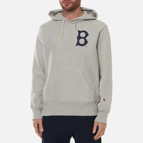 Мужская толстовка Champion Reverse Weave Boston Red Sox Hoodie Light Grey