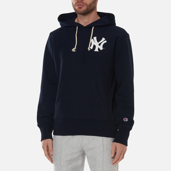 Мужская толстовка Champion Reverse Weave New York Yankees Hoodie Dark Blue