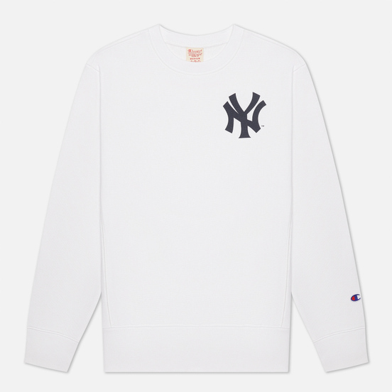Мужская толстовка Champion Reverse Weave New York Yankees Crew Neck White