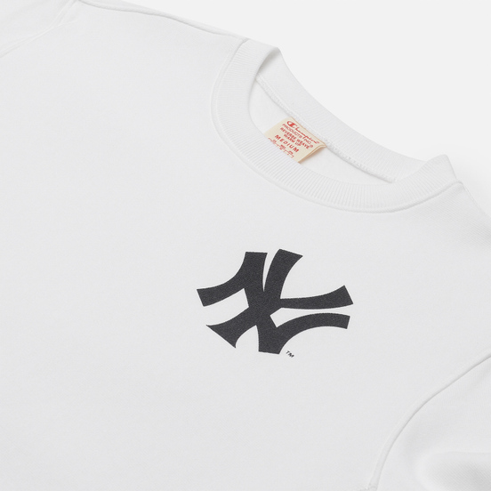 Мужская толстовка Champion Reverse Weave New York Yankees Crew Neck White