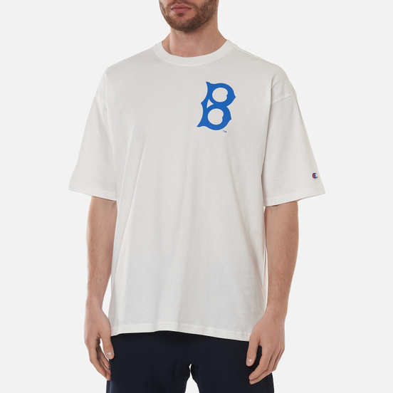 Мужская футболка Champion Reverse Weave Brooklyn Dodgers Crew Neck White
