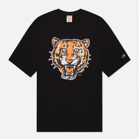 Мужская футболка Champion Reverse Weave Detroit Tigers Crew Neck, цвет чёрный, размер M