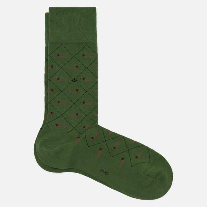 Носки Burlington, цвет зелёный, размер 40-46 21921-7165 Dachshund - фото 1