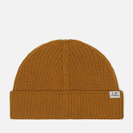 Шапка C.P. Company Extrafine Merino Wool Fisherman, цвет коричневый