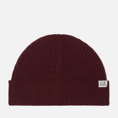 Шапка C.P. Company Extrafine Merino Wool Fisherman, цвет бордовый