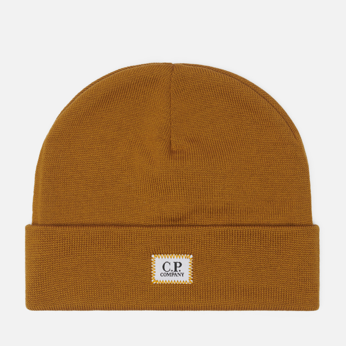 Шапка C.P. Company Extrafine Merino Wool Logo Label Ribbed