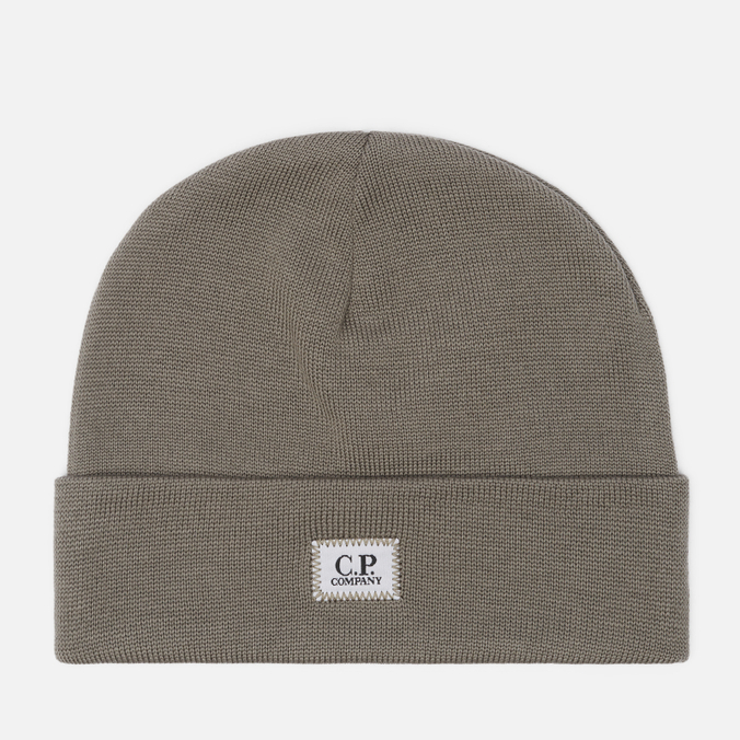 Шапка C.P. Company Extrafine Merino Wool Logo Label Ribbed
