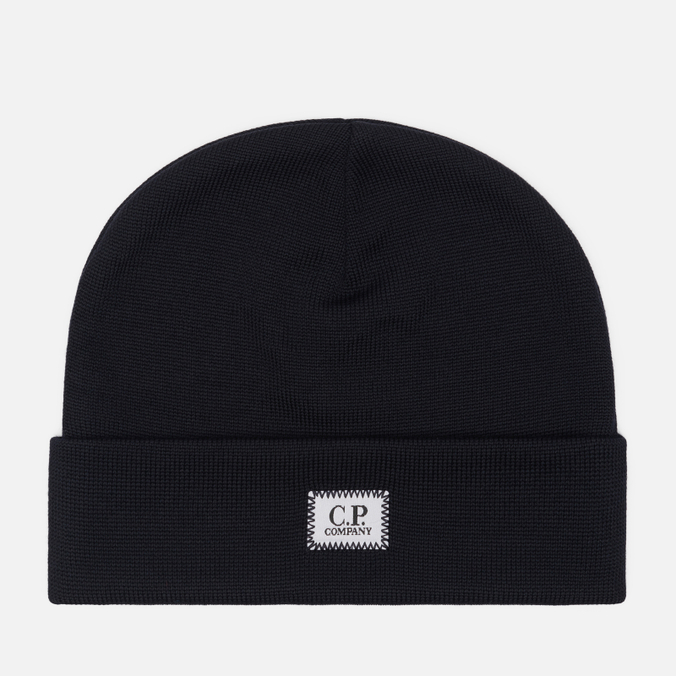 Шапка C.P. Company Extrafine Merino Wool Logo Label Ribbed