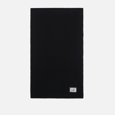 Шарф C.P. Company Extrafine Merino Wool Ribbed, цвет чёрный