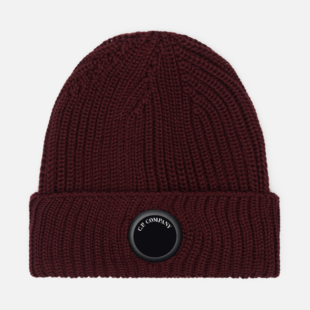 Шапка C.P. Company Extrafine Merino Wool Lens, цвет бордовый
