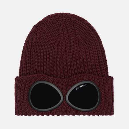 Шапка C.P. Company Extrafine Merino Wool Goggle Lenses, цвет бордовый