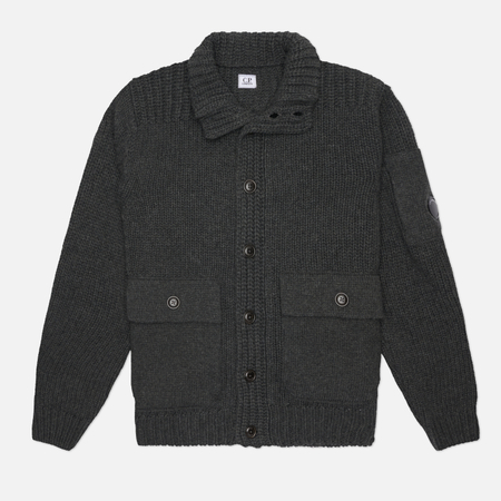 Мужской свитер C.P. Company Lambswool GRS Button Lens, цвет серый, размер M
