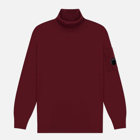 Мужской свитер C.P. Company Lambswool GRS Turtleneck Lens, цвет бордовый, размер L