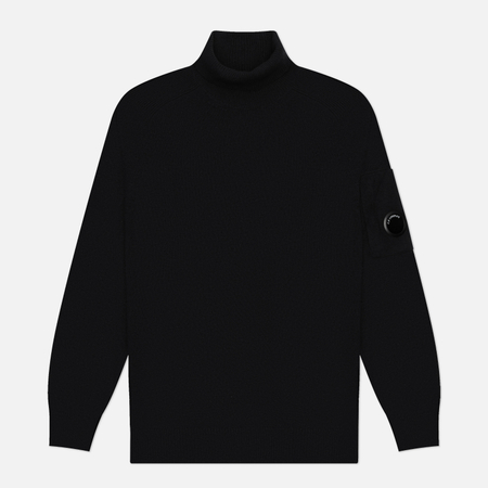 Мужской свитер C.P. Company Lambswool GRS Turtleneck Lens, цвет чёрный, размер L