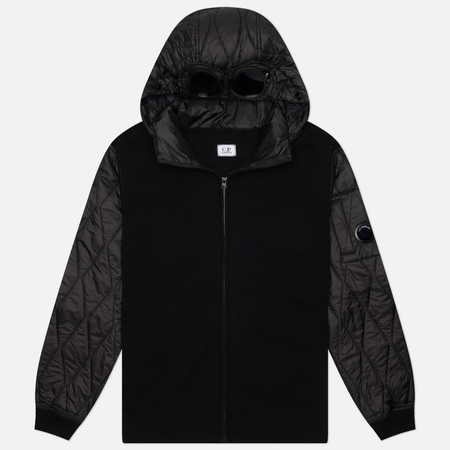 Мужская демисезонная куртка C.P. Company Merino Wool Mixed Quilted Goggle, цвет чёрный, размер L