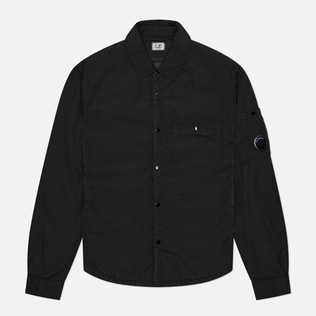 Мужская рубашка C.P. Company Chrome-R Padded Button Overshirt, цвет чёрный, размер XXL