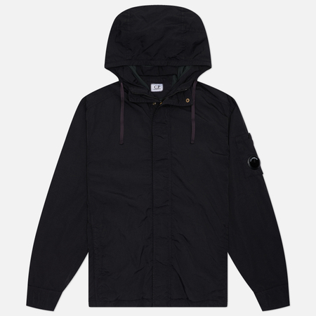 Мужская рубашка C.P. Company T-ST Nylon Hooded Lens Overshirt, цвет чёрный, размер XXL