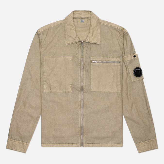 Мужская рубашка C.P. Company Cotton Plain Face Resined Zipped Lens Overshirt