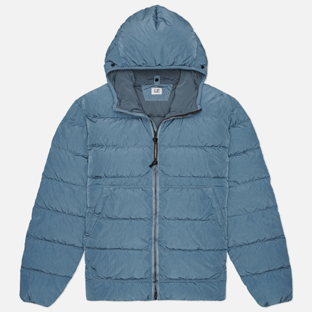 Мужской пуховик C.P. Company Chrome-R Goggle Down Hooded, цвет синий, размер S