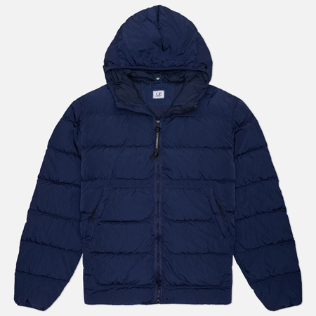 Мужской пуховик C.P. Company Chrome-R Goggle Down Hooded, цвет синий, размер S