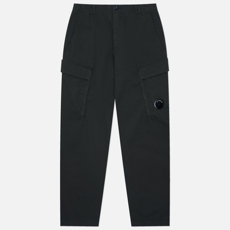 Мужские брюки C.P. Company Cotton Gabardine Loose Seamless Cargo, цвет чёрный, размер 46