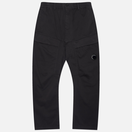 Мужские брюки C.P. Company Stretch Sateen Loose Seamless Cargo, цвет чёрный, размер 52
