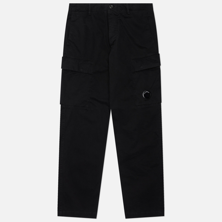 Мужские брюки C.P. Company Stretch Sateen Regular Cargo, цвет чёрный, размер 48