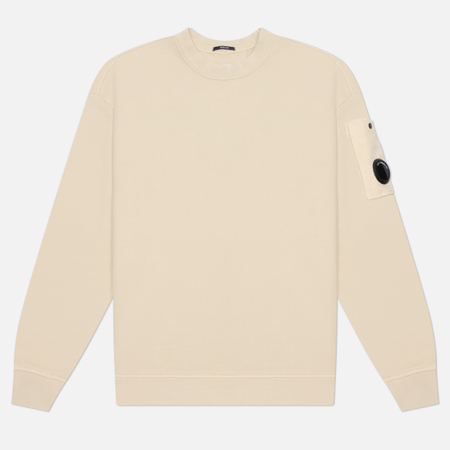 Мужская толстовка C.P. Company Brushed And Emerized Diagonal Fleece Mixed Boxy Crewneck Lens, цвет серый, размер XXL