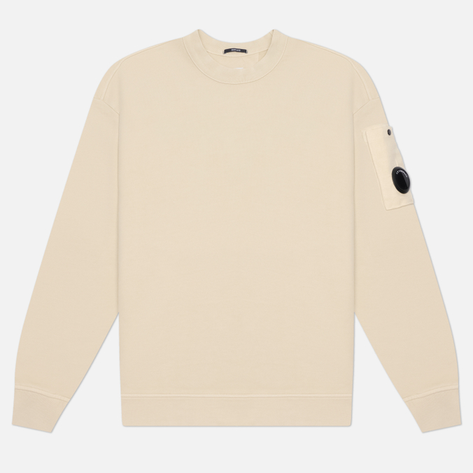 Мужская толстовка C.P. Company Brushed And Emerized Diagonal Fleece Mixed Boxy Crewneck Lens