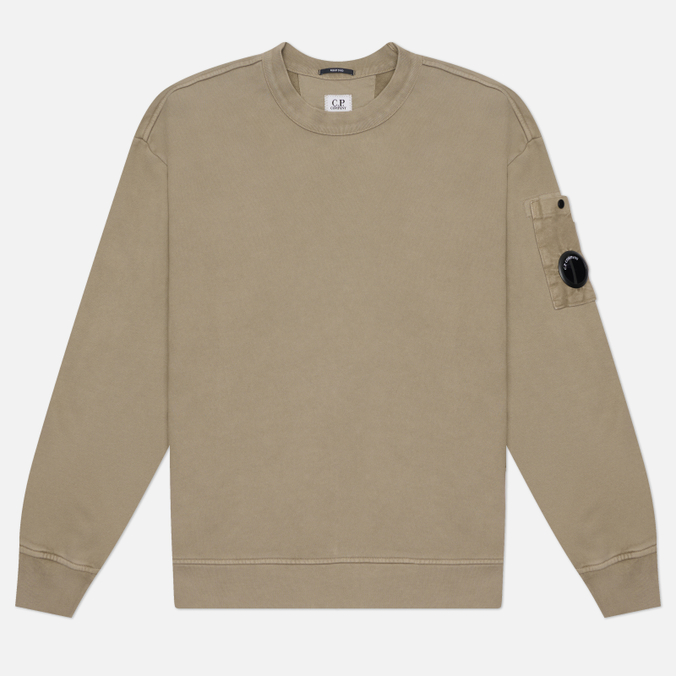 Мужская толстовка C.P. Company Brushed And Emerized Diagonal Fleece Mixed Boxy Crewneck Lens
